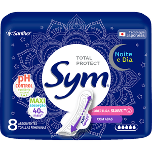 ABSORVENTE SYM NOITE E DIA 8UN COM ABAS SUAVE